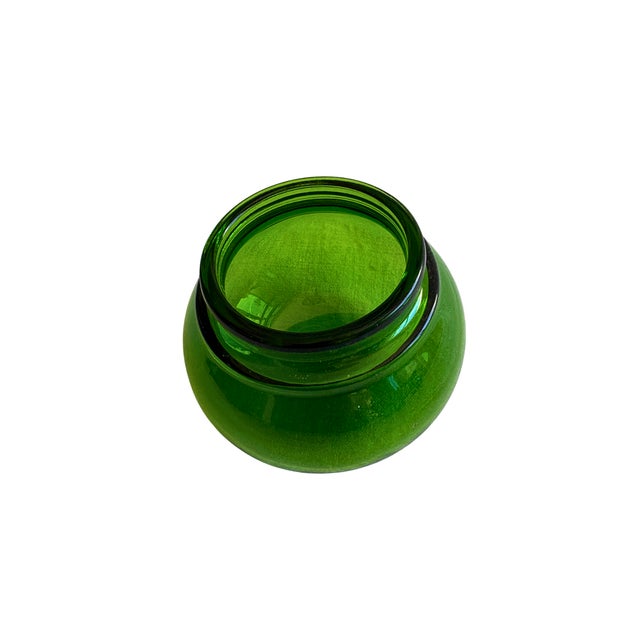 Belgian Cobalt Green Apothecary Jars, 1920s, Set of 3 For Sale - Image 9 of 10