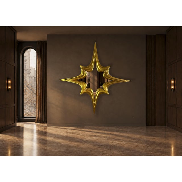 Studio Delmar No. 3 - Sculptural Wall Mirror, Gold For Sale - Image 12 of 12