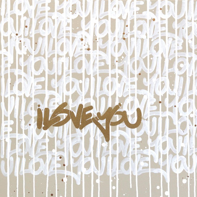 Golden Shade of Love - Large Scale Mixed Media Graffiti Inspired Art on Canvas by Amber Goldhammer For Sale - Image 4 of 9