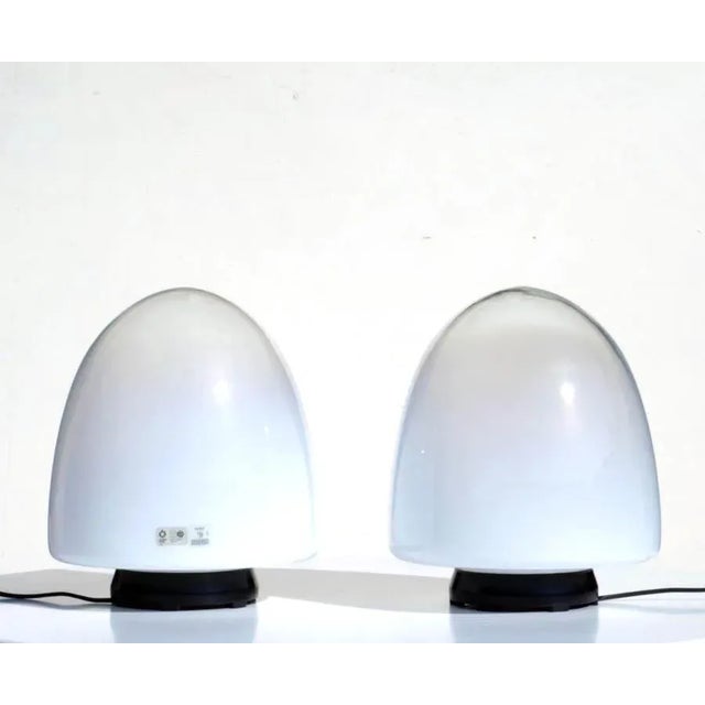 Italian EBE 34 Murano Glass Table Lamps by Giusto Toso for Leucos, 1970s, Set of 2 For Sale - Image 6 of 6