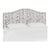California King Headboard in Linen Leopard Ink with Pewter Nails For Sale