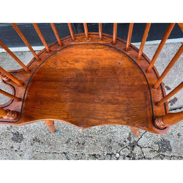 Brown 20th Century Colonial Revival, Windsor Writing Armchair For Sale - Image 8 of 12