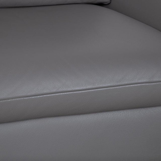Gray Leather Elena Armchair with Manual Function from Koinor For Sale - Image 8 of 17