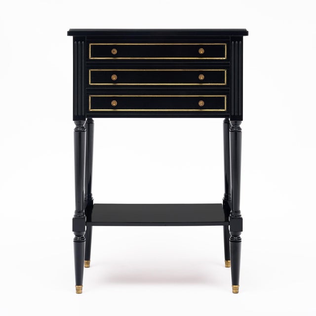 Pair of Louis XVI Ebonized Side Tables For Sale - Image 4 of 9