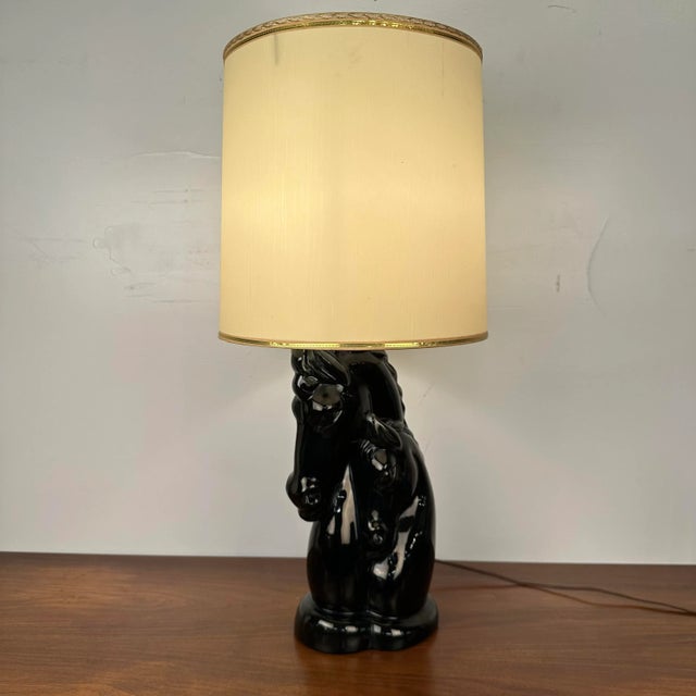 Mid 20th Century Horse and Foal Glazed Table Lamp For Sale - Image 12 of 12