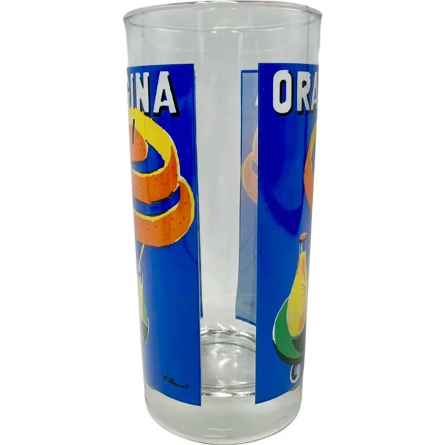 Vintage Set 6 Orangina Drinking Glasses For Sale - Image 12 of 15