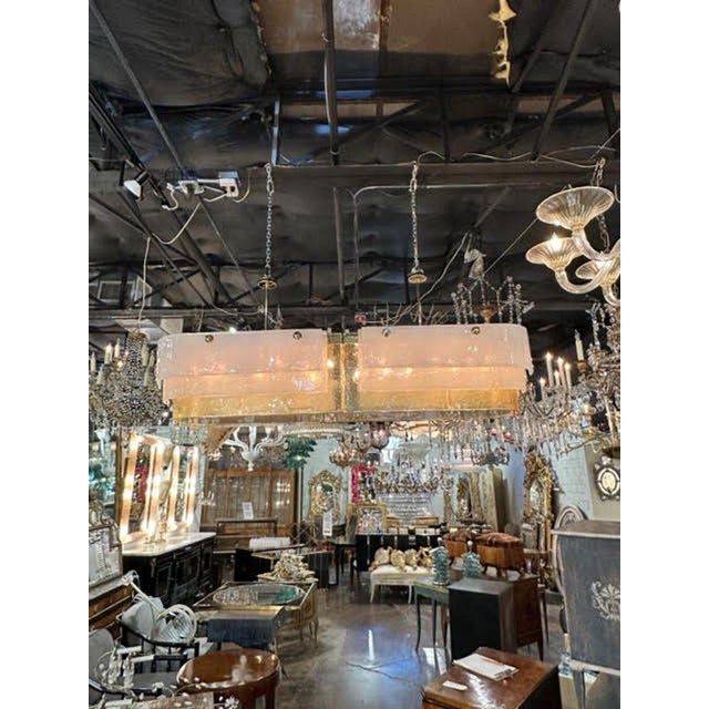 Custom Large Murano Glass Oval Island Chandelier For Sale - Image 10 of 10