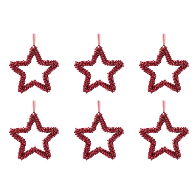 Contemporary Iron Star Ornament Set of 6  6.5"H For Sale - Image 3 of 3