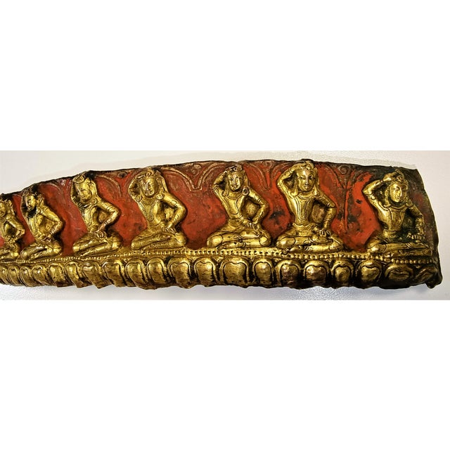 Gold Bronze Gilded Fries with Deities in Case, Set of 8 For Sale - Image 8 of 15
