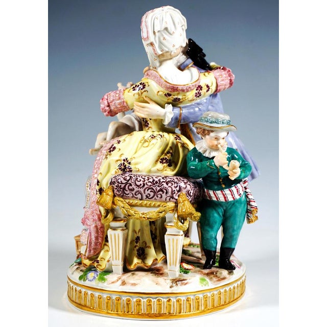 Rococo The Happy Parents Genre Group attributed to M.V. Acier for Meissen, Germany, 1924-1934 For Sale - Image 4 of 9