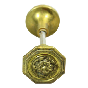 Vintage Cast Brass Octagon Entry Door Knobs