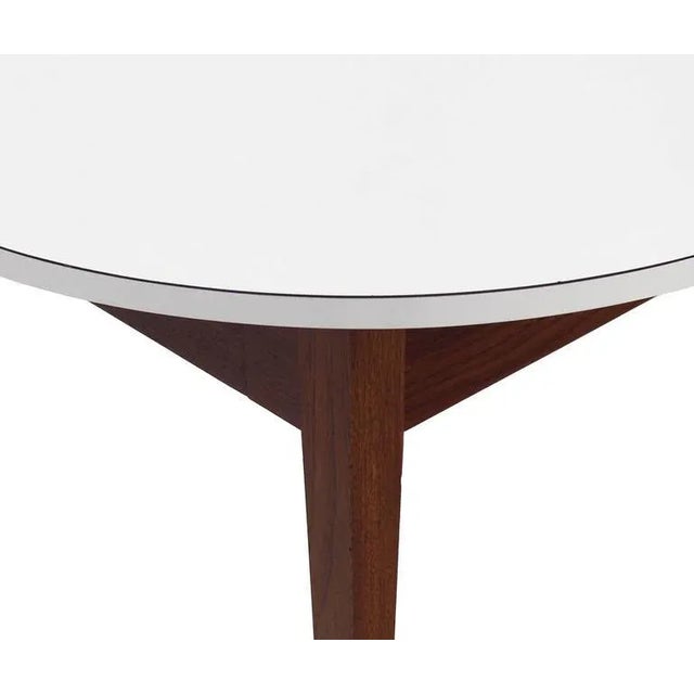 Mid 20th Century Vintage Mid Century Oiled Walnut Base Round Laminated Top Side Table For Sale - Image 5 of 7