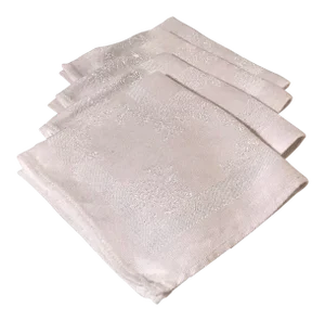 Vintage Damask Cocktail Napkins - Set of 4