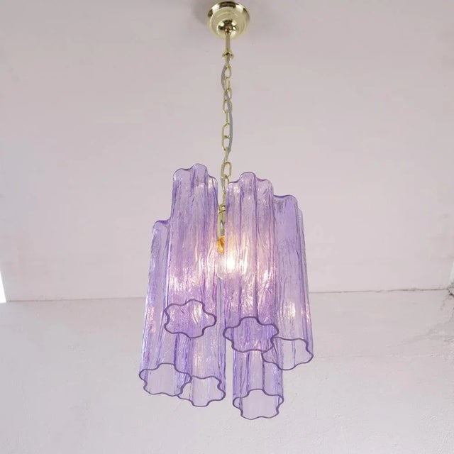 Gold Tronchi Chandelier in Purple Wisteria, Italy, 1990s For Sale - Image 8 of 11
