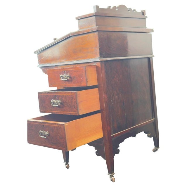 Antique Victorian Davenport Desk by W.J. Mansell, 1870 For Sale - Image 6 of 17