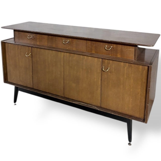 Wood Mid-Century Teak Sideboard with Brass Handles and Storage from G-Plan, 1960s For Sale - Image 7 of 7