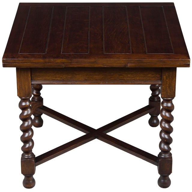 1920s English Traditional Barley Twist Oak Pub Table Chairish