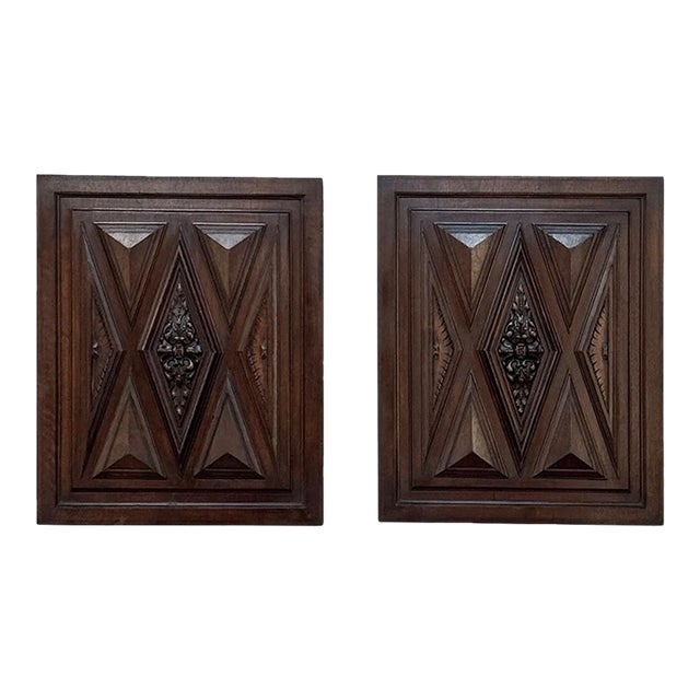 Pair of 19th Century French Renaissance Revival Walnut Panels in the Henry II Style For Sale