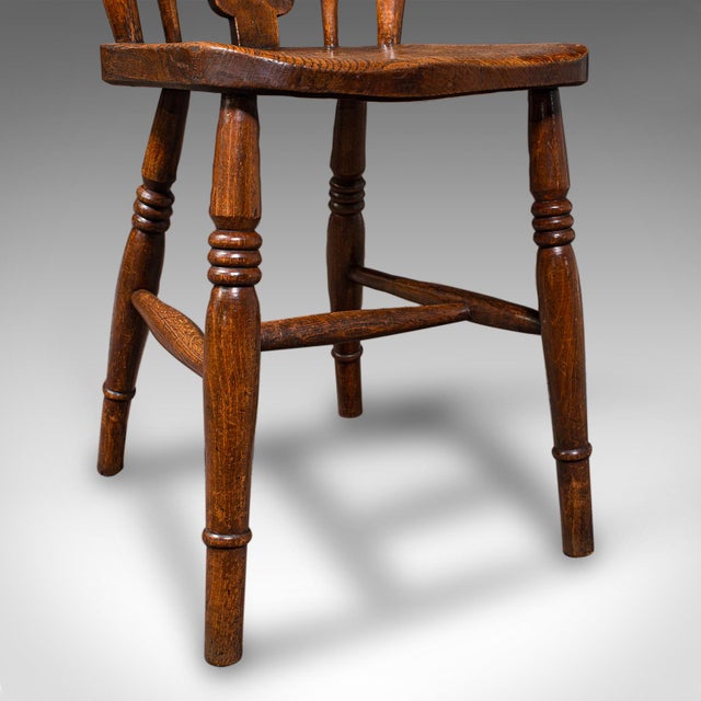 Set of 4 Antique Station Chairs, English, Country House Kitchen, Seat, Victorian For Sale - Image 10 of 10