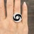 Modern Bvlgari 18k White Gold Optical Illusion, Onyx, Diamond Spinning Ring, Size 5.5 For Sale - Image 3 of 11