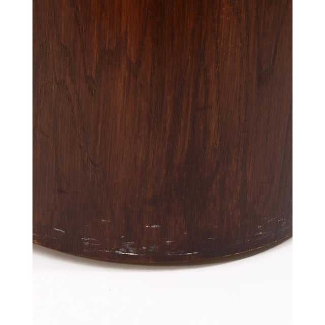 Pair of Gio Ponti Style Granite and Wood Barrel Shaped End Tables For Sale - Image 4 of 6