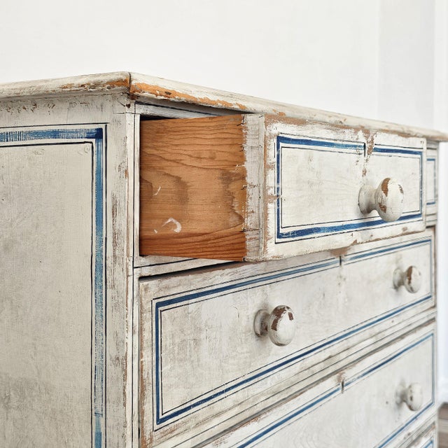 Late 19th Century Antique English Pine Painted Dresser - Circa 1880 For Sale - Image 5 of 14