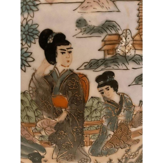 Vintage Mandarin Family Porcelain Fishbowl Planter Chinese Vase Hand Painted For Sale - Image 4 of 10