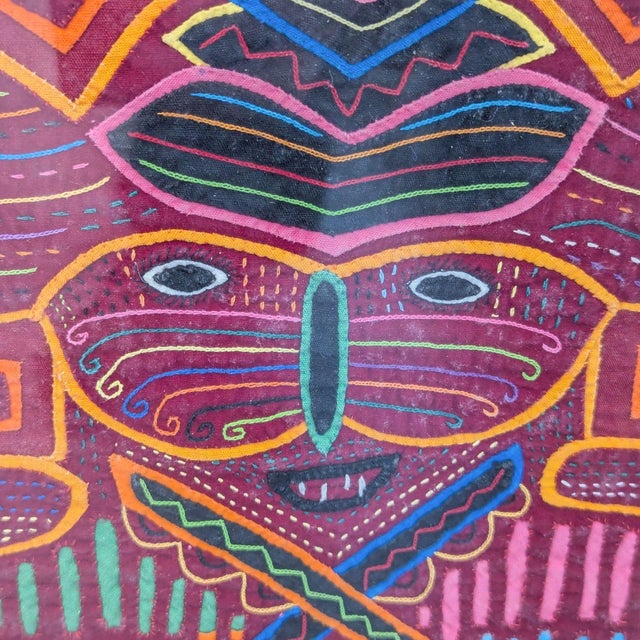 2000 - 2009 Framed Handcrafted Textile Folk Art Panel – 23.5” X 21” For Sale - Image 5 of 5
