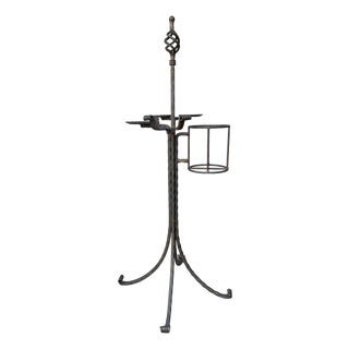 Mid-Century Brutalist Hand-Forged Wrought Iron Bar or Smoking Stand, Austria, 1960s For Sale