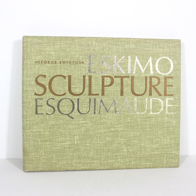 1965 Eskimo Sculpture Esquimaude Book Hardcover Hard Cover Coffee Table Book Linen Gold Bronze For Sale - Image 6 of 12
