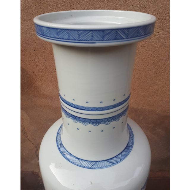 Chinese Blue and White Porcelain Vase, 1890s For Sale - Image 10 of 15