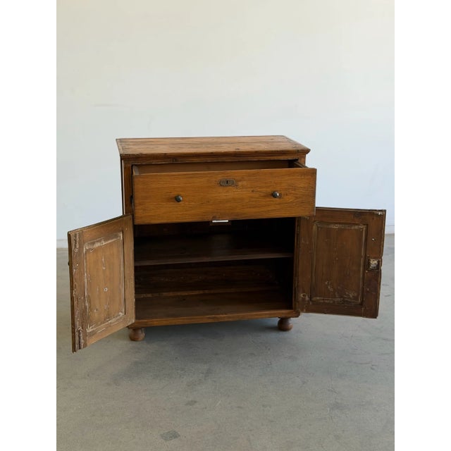 Brown Antique Pine Cupboard Cabinet For Sale - Image 8 of 18