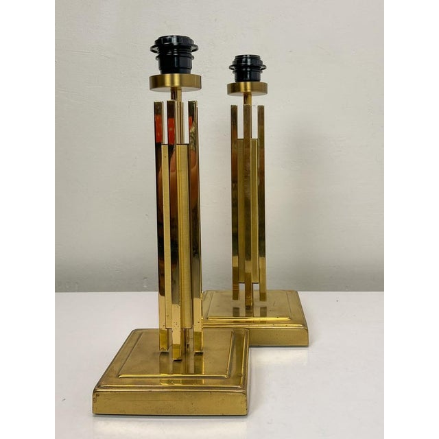 Regency Skyscraper Style Brass Table Lamps, 1970s, Set of 2 For Sale - Image 15 of 16