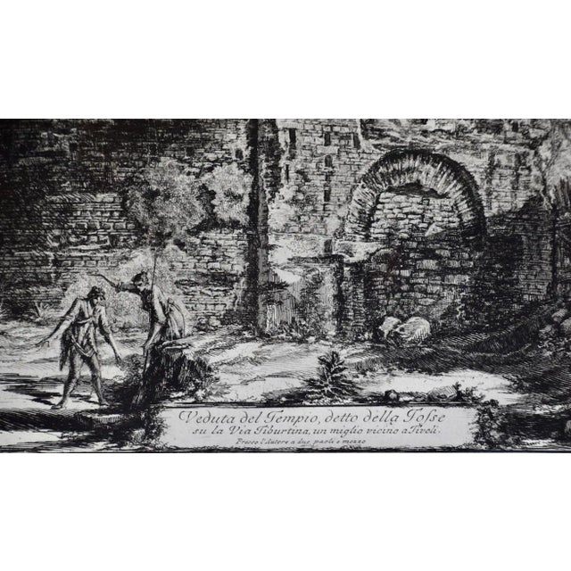 18th Century Ancient Roman Temple Architecture: An 18th Century Framed Etching by Piranesi, 1763 For Sale - Image 5 of 7