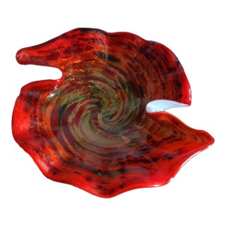 Vintage Murano Attributed Tutti Frutti Glass Bowl For Sale