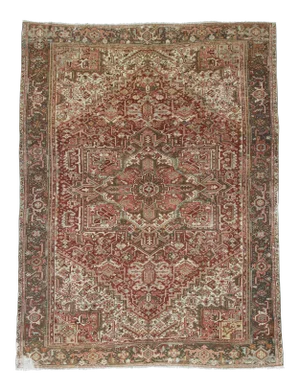 Vintage Persian Hareez Rug - 9′3″ × 12′2″
