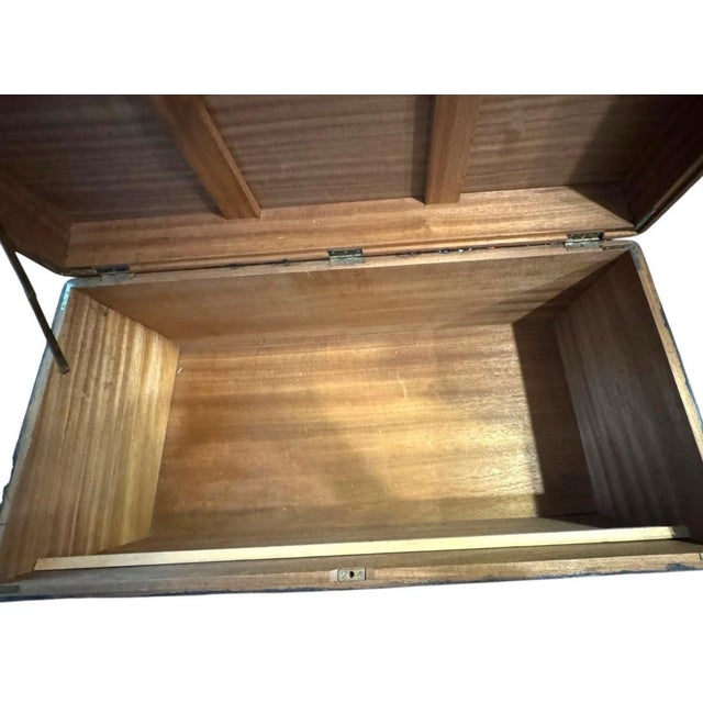 1960s Large Vintage Carved Oriental Camphor Wooden Chest - Mid Century Modern For Sale - Image 4 of 7