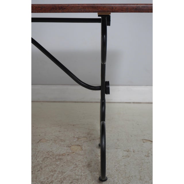 Scrolled Iron Base Coconut Top Dining Room Table For Sale - Image 4 of 14