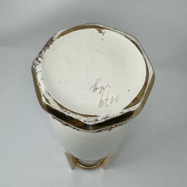 Antique Austrian Art Nouveau Vase – 14.5" – Winged Handles & Gold Gilt For Sale - Image 4 of 4