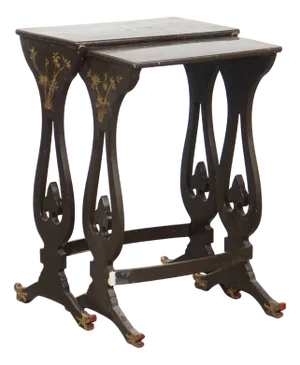 Japanese Lacquered Side Tables, Set of 2