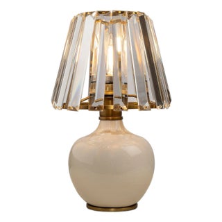 Eclipse Cream Crystal Shade Mini Lamp For Sale