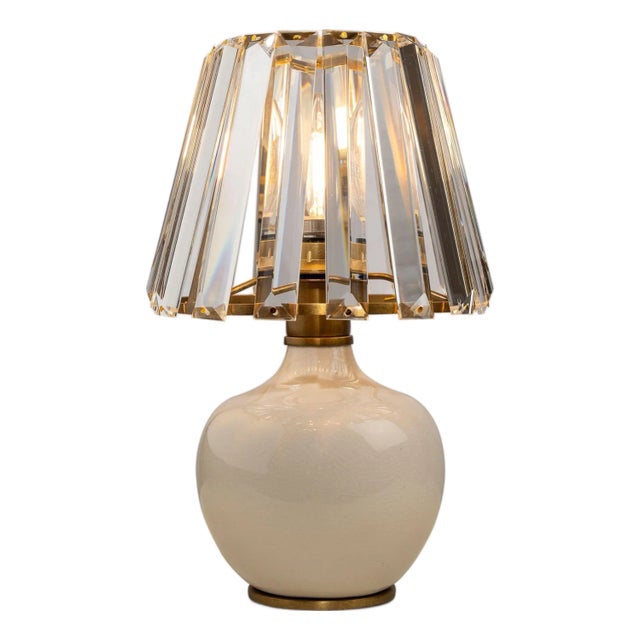 Eclipse Cream Crystal Shade Mini Lamp For Sale