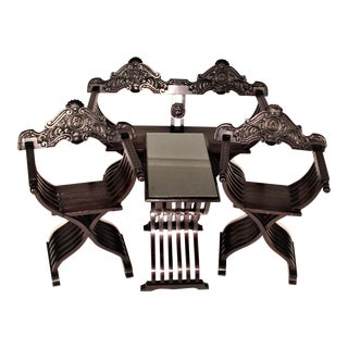 19th Century Savonarola Seating Set - 4 Pieces For Sale