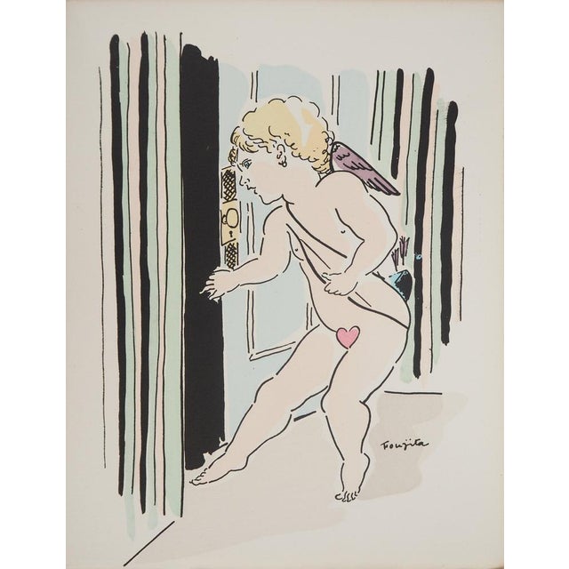 Léonard Tsuguharu Foujita, Cupid and the Arrows of Love, Original Engraving For Sale - Image 7 of 7