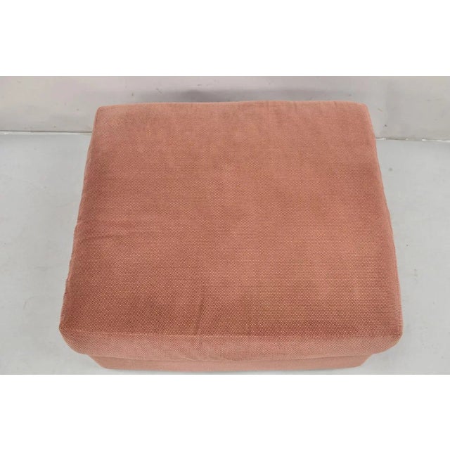 Late 20th Century Late 20th Century Vintage Thayer Coggin Modern Upholstered Mauve Color Ottoman on Wheels For Sale - Image 5 of 11