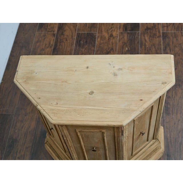 Pair of 19th Century Country French Pine Console Cabinets with Storage For Sale - Image 4 of 12