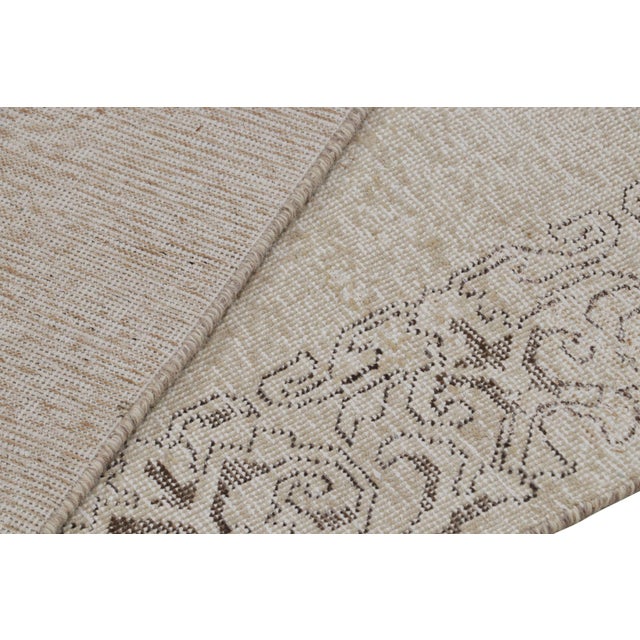 Textile Vintage Overdyed Persian Runner Rug in Beige-Brown Open Field, From Rug & Kilim For Sale - Image 7 of 7