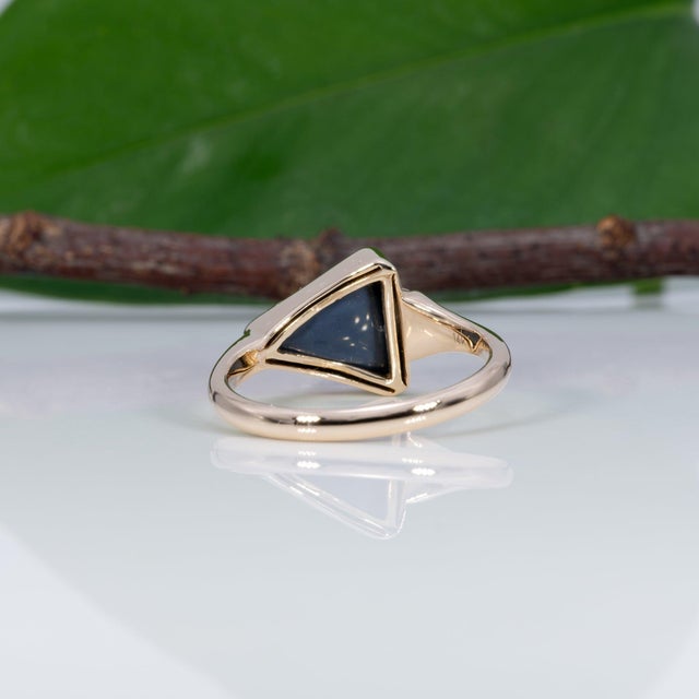 Green 1.2Ct Boulder Opal Ring With Natural Diamond Accents: Solid 14k Gold, 9.5x9mm, Size 6.75 For Sale - Image 8 of 9