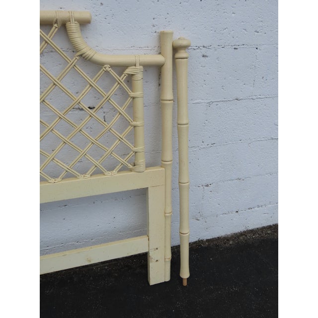 Hollywood Regency Faux Bamboo Posted Painted King Size Headboard 6681 For Sale - Image 11 of 16