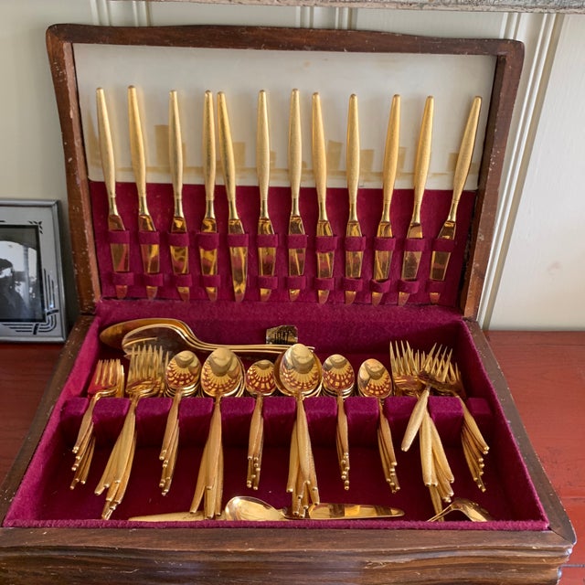 Midcentury Japan, Gold Stainless Flatware Set of 100 Chairish
